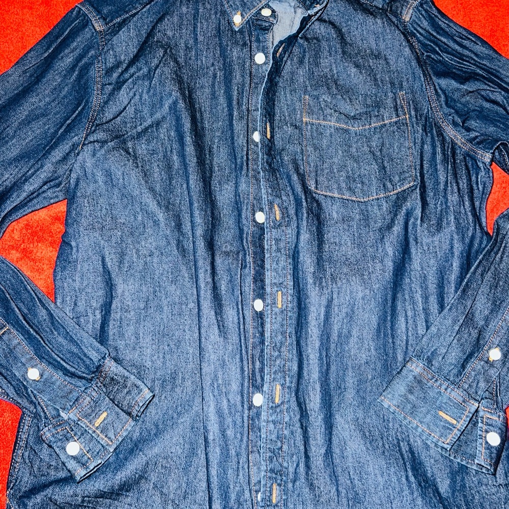Gap Blue Denim Button-Up Shirt